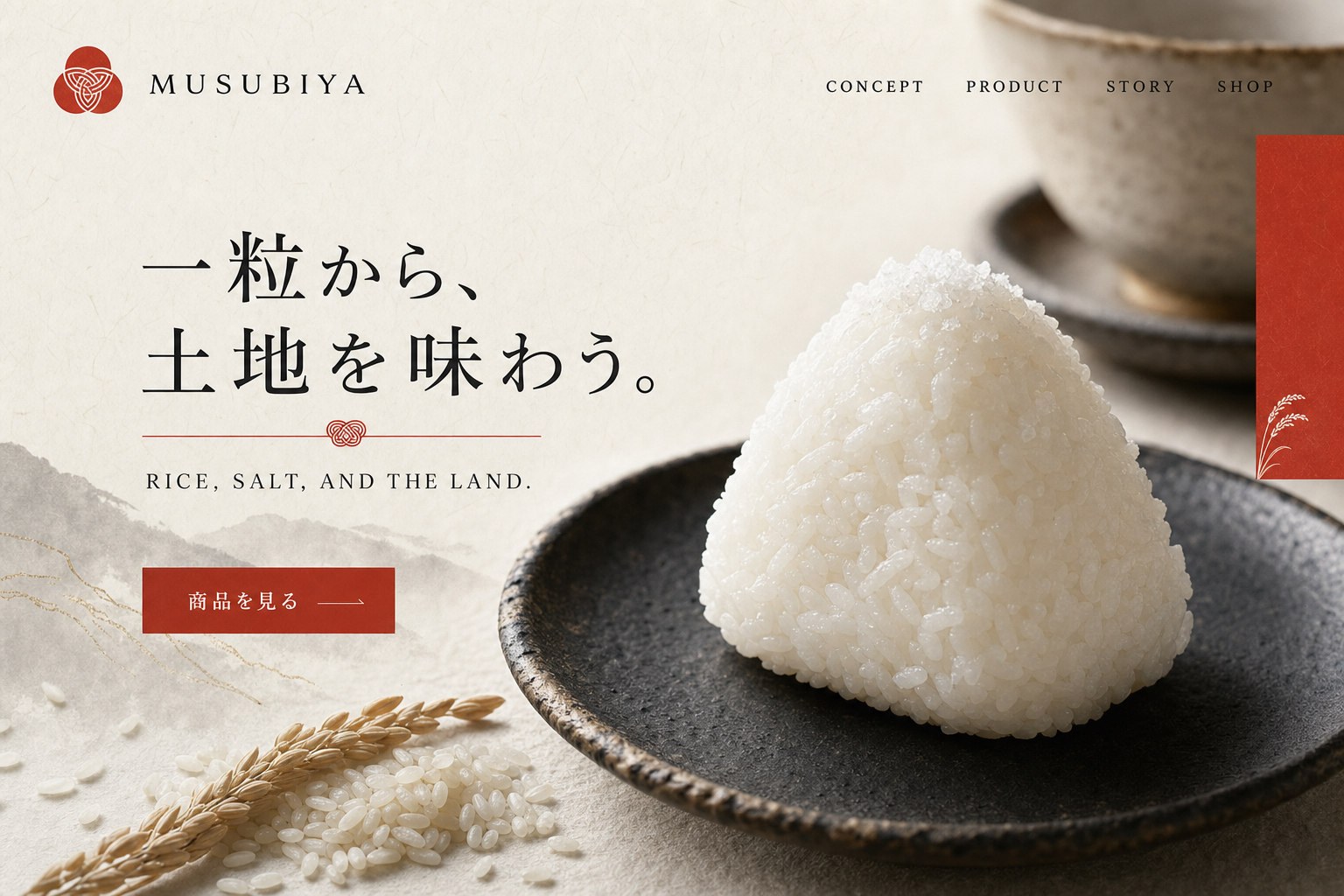 食品ブランド向けホームページのイメージ